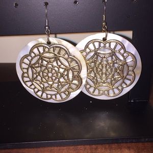 Mandala shell earrings